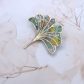 broche gingko en liberty fields of eden vert