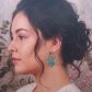 Boucles d'oreilles feuilles de monstera en TISSU liberty donna leigh jade
