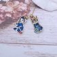 Boucles d'oreilles Mini chat en liberty strawberry thief denim