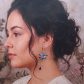Boucles d'oreilles colibri et fleur de lys en TISSU liberty Dream of summer multicolore