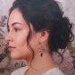 Boucles d'oreilles colibri et fleur de lys en TISSU liberty Dream of summer multicolore