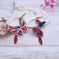 Boucles d'oreilles Papillon et Guadeloupe en liberty Ciara pétrole