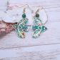 Boucles d'oreilles oiseaux stylisés en TISSU liberty Donna Leigh Jade et agate verte