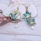 Boucles d'oreilles oiseau colibri et fleurs de cerisier en TISSU liberty Donna Leigh Jade