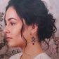 Boucles d'oreilles oiseau stylisé et fleurs de cerisier en TISSU liberty Ciara pétrole