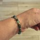 Bracelet élastique oiseau en liberty donna leigh jade et perles d'agate verte